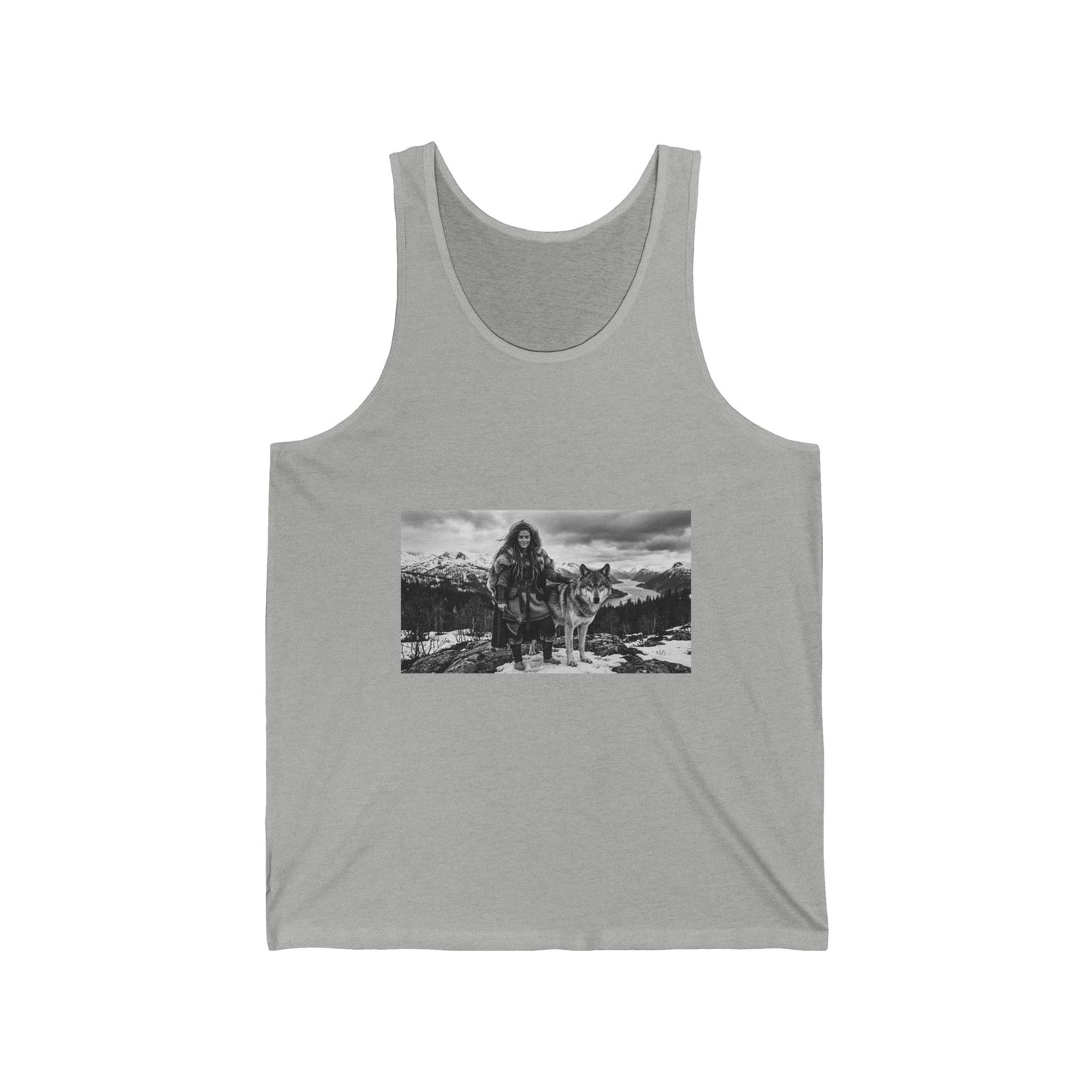 Viking Warrior & Wolf Tank Top — Nordic Mythology Graphic Tank