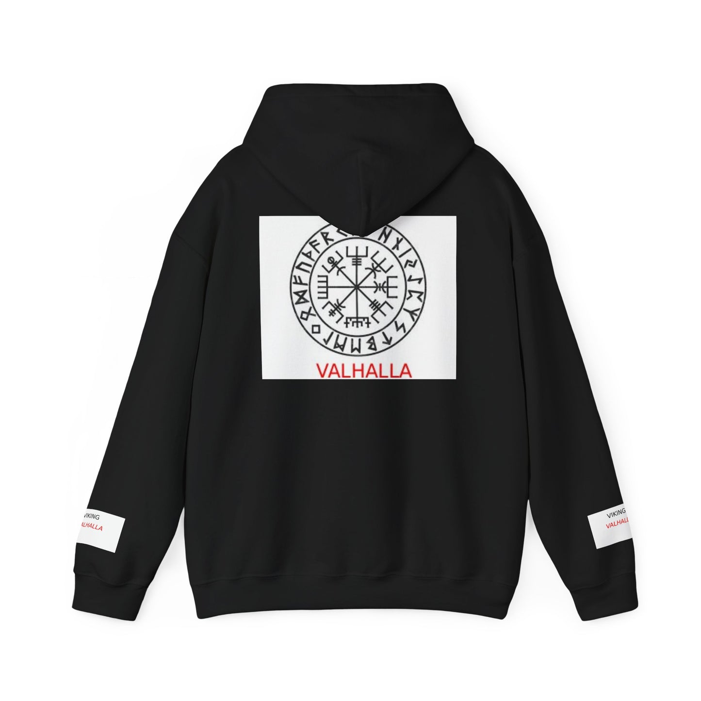 Viking Valhalla Hoodie — Norse Rune Shield Back Graphic