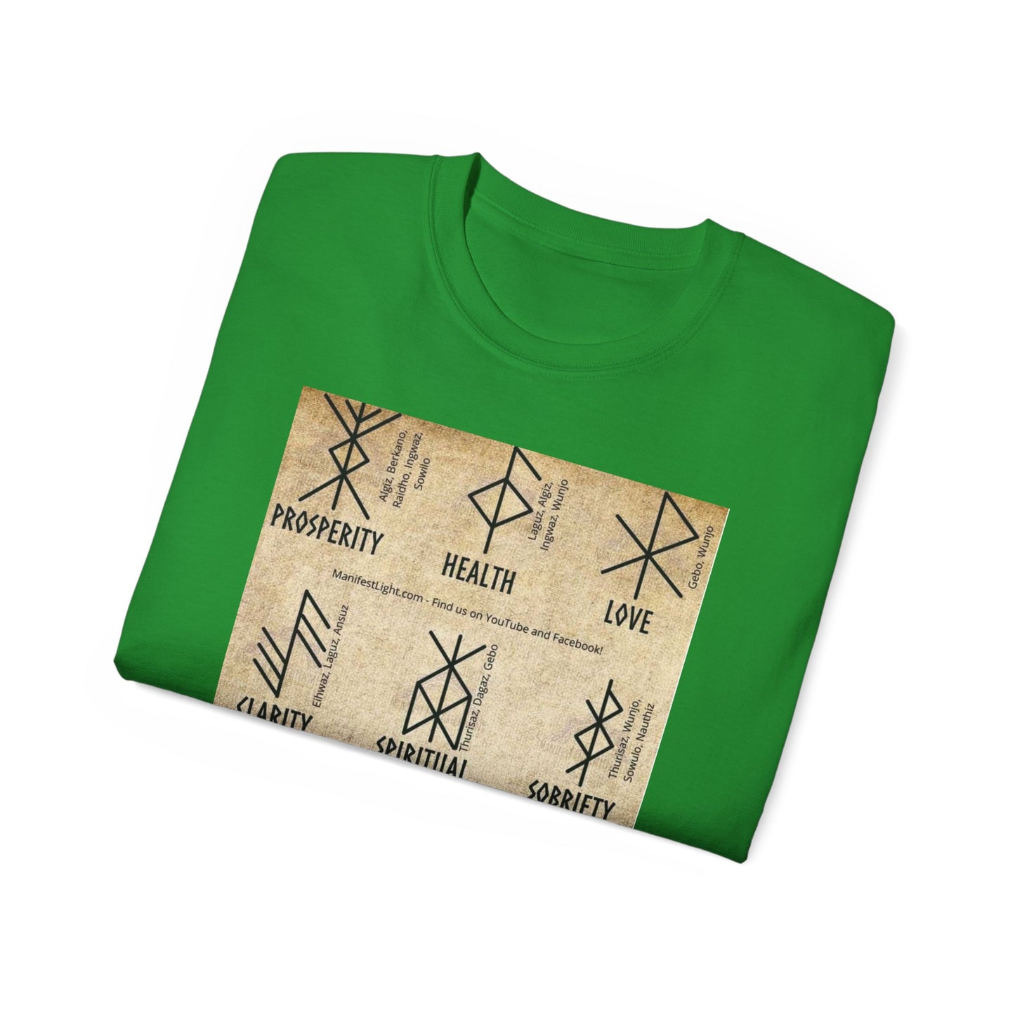 Runic Symbols T‑Shirt — Prosperity, Health & Protection Viking Rune Grid Tee