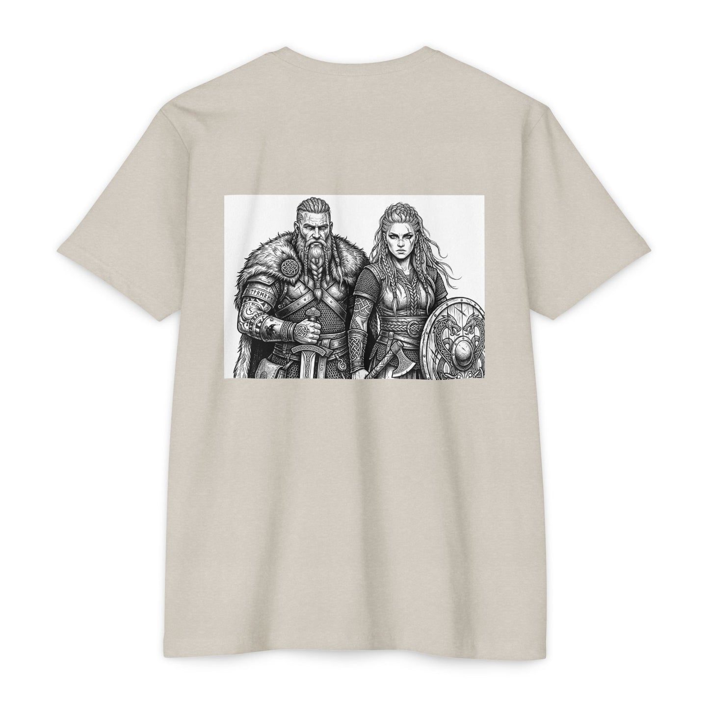 Viking Warriors T-Shirt — Norse Warrior Couple Illustration