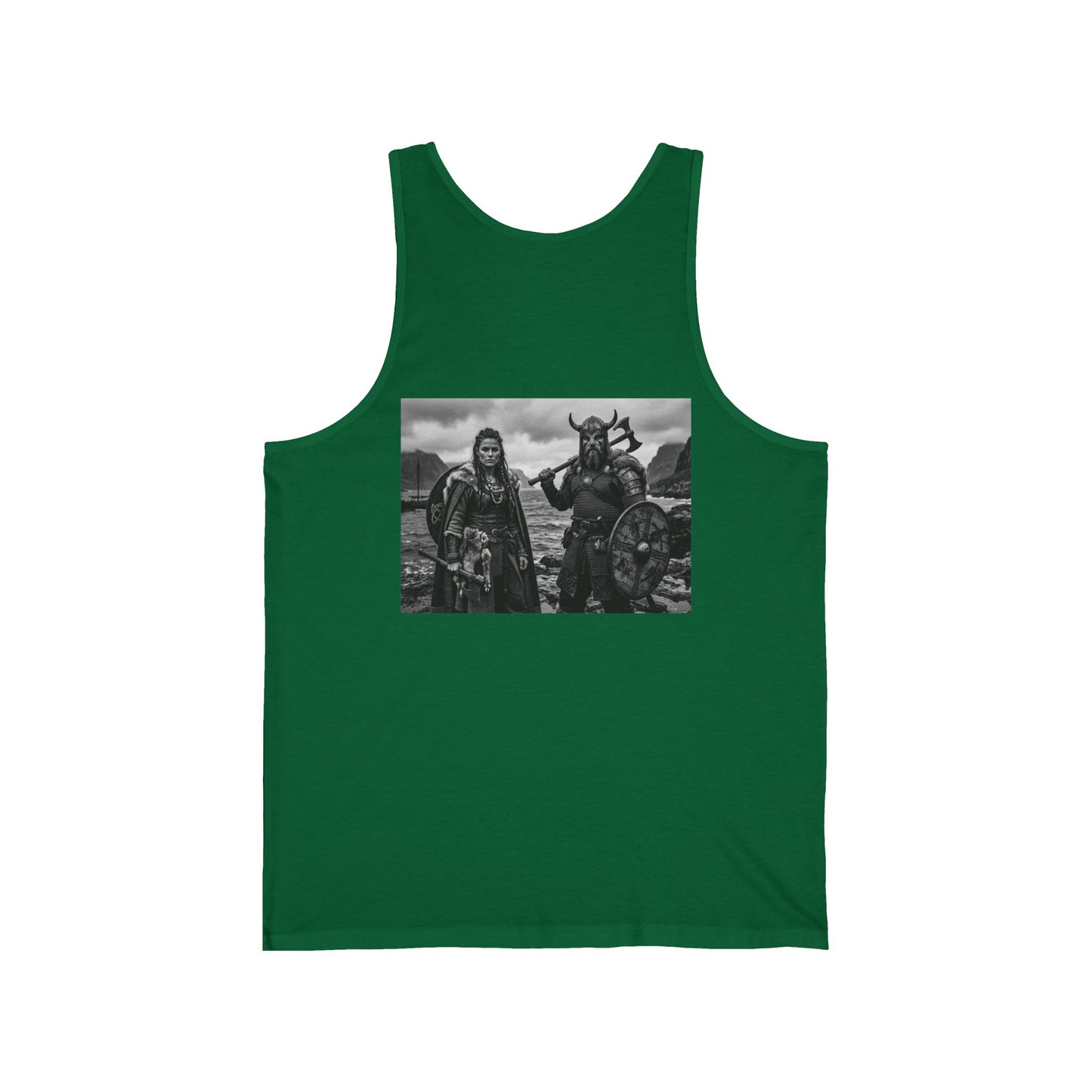 Viking Warriors Photo Tank Top — Norse Shield & Helm Gothic Graphic