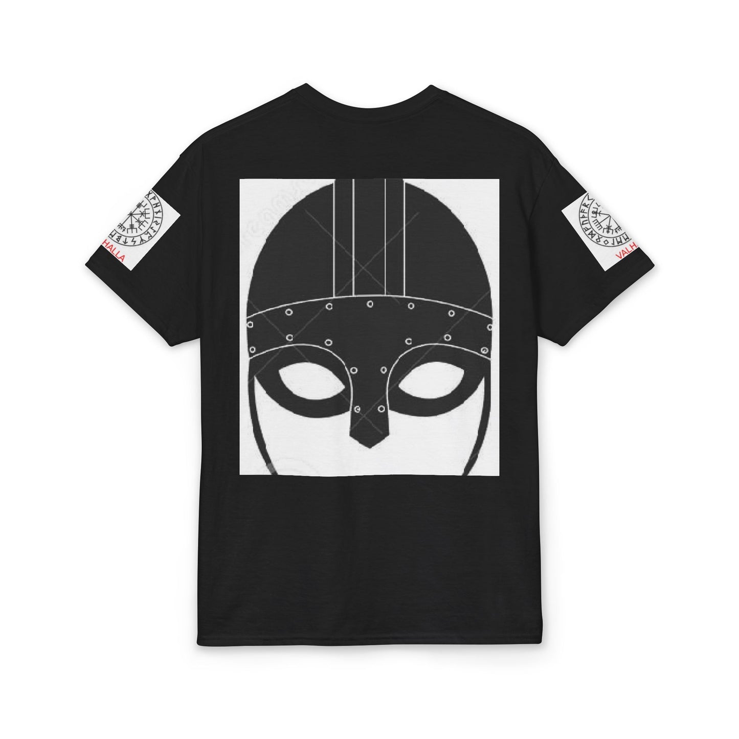 Viking Helmet Graphic T-Shirt — Norse Mask Illustration Tee