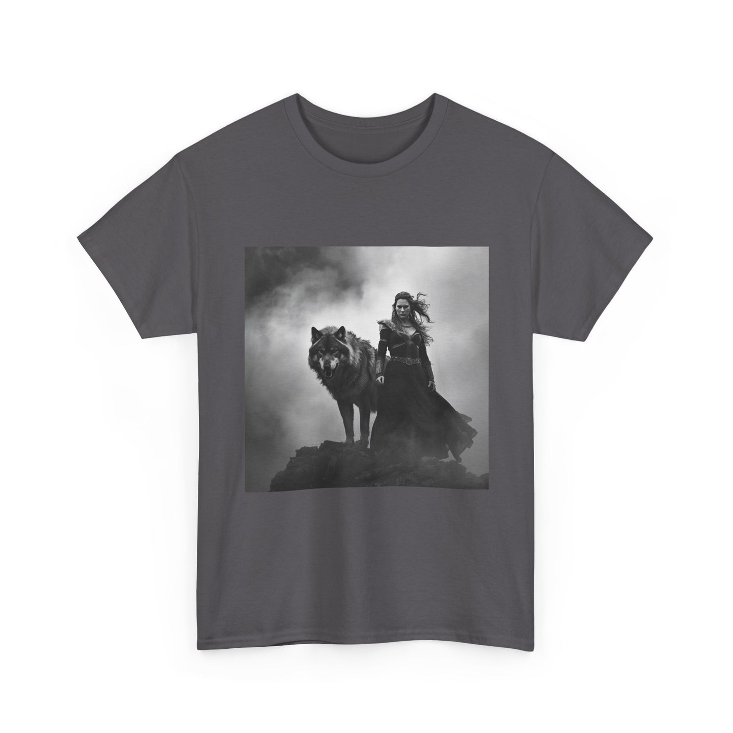 Witch & Wolf T‑Shirt — Gothic Fantasy Graphic Tee