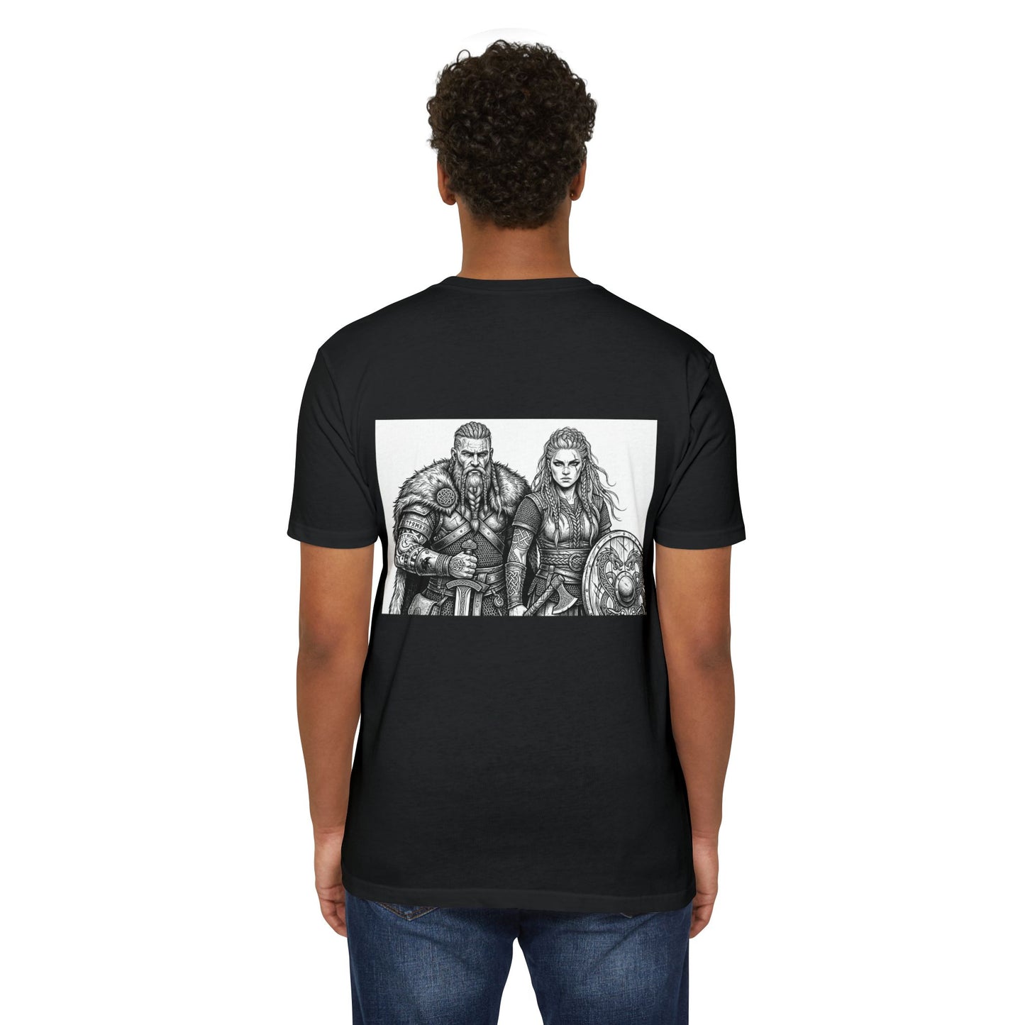 Viking Warriors T-Shirt — Norse Warrior Couple Illustration