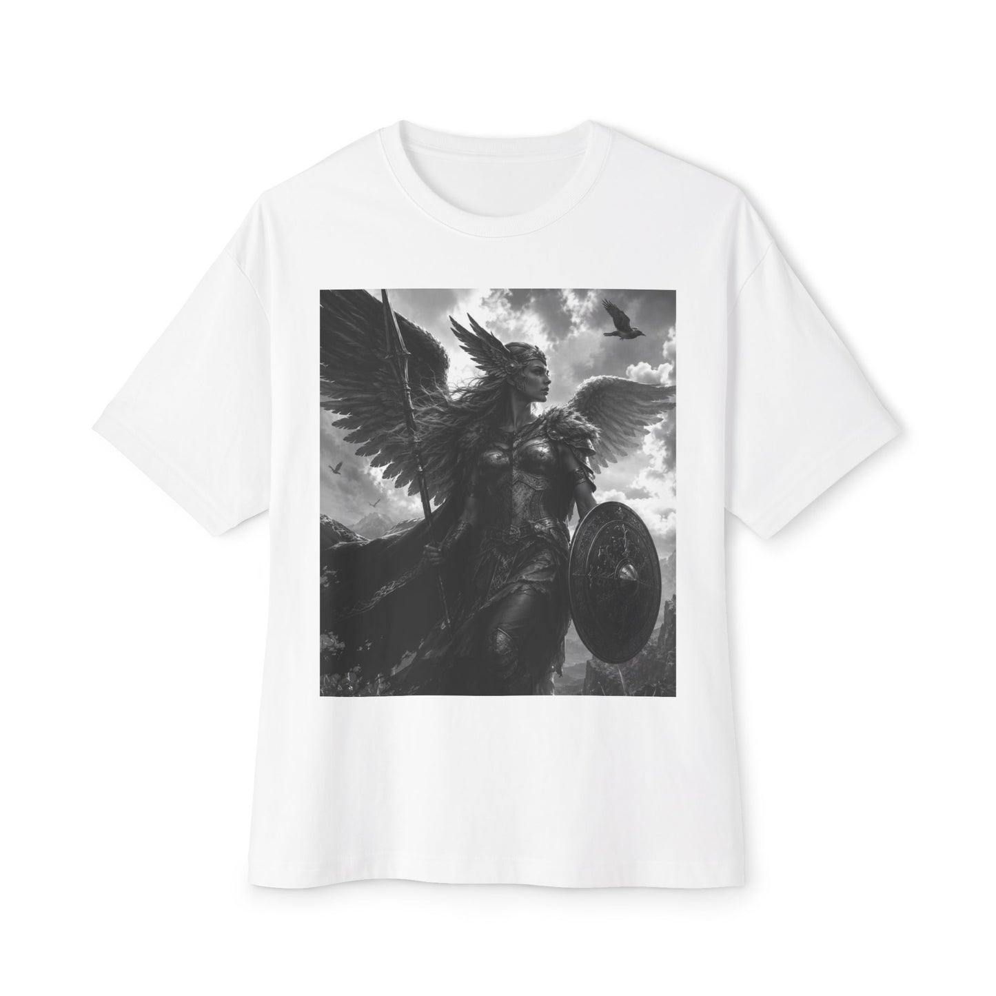 Valkyrie Warrior Tee — Nordic Myth Winged Shield Graphic Shirt