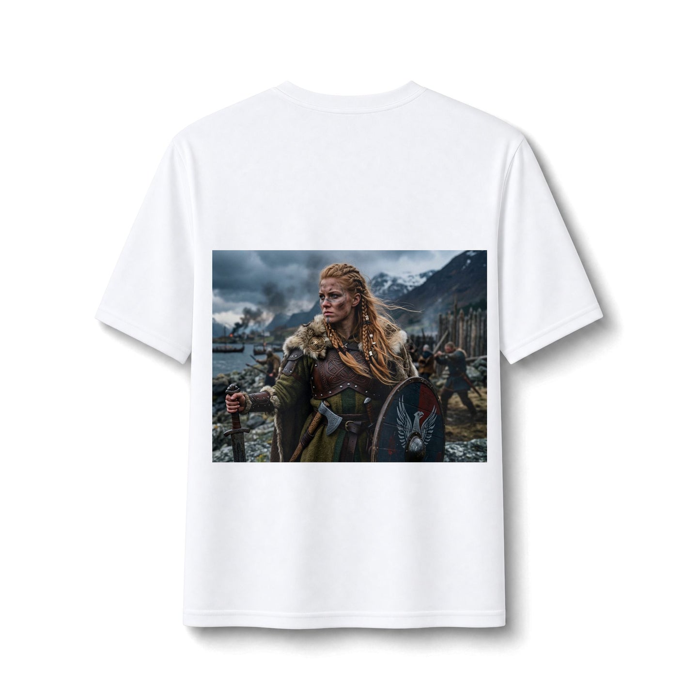 Viking Warrior Performance Tee — Nordic Longship Shield Graphic
