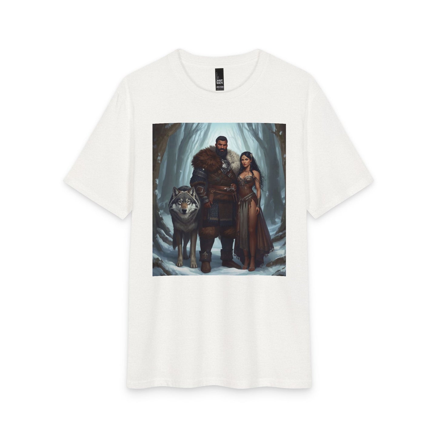 Viking Couple & Wolf Fantasy T-Shirt