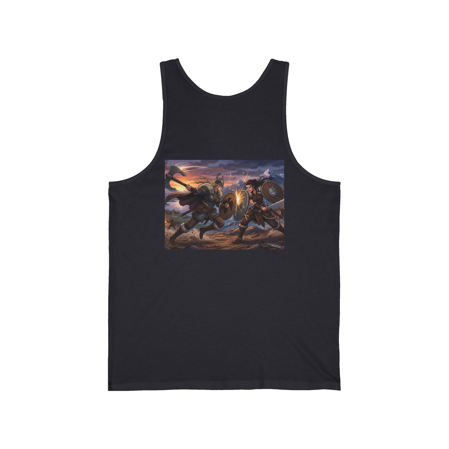 Viking Warriors Battle Scene Tank Top — Norse Mythology Fantasy Art Shirt