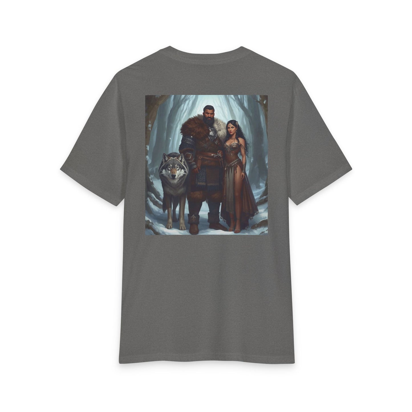 Viking Couple & Wolf Fantasy T-Shirt