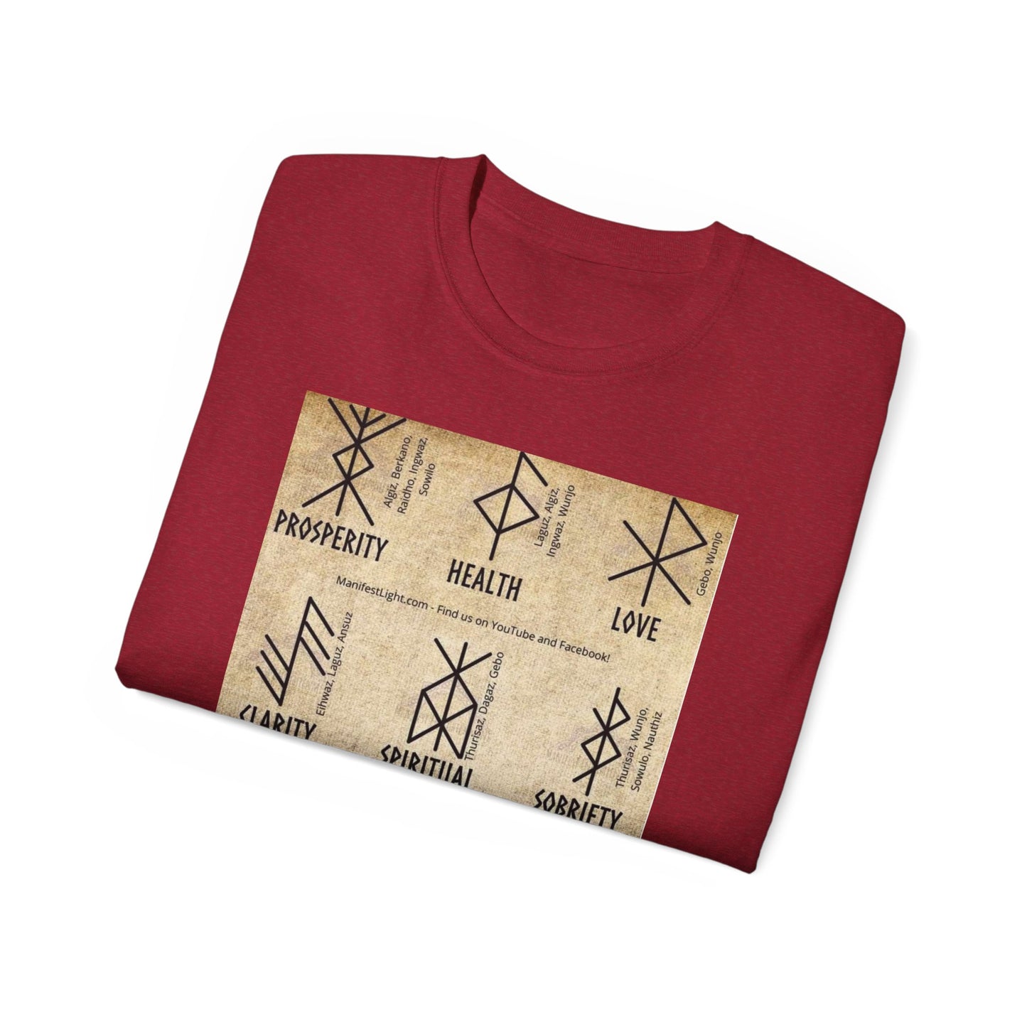 Runic Symbols T‑Shirt — Prosperity, Health & Protection Viking Rune Grid Tee