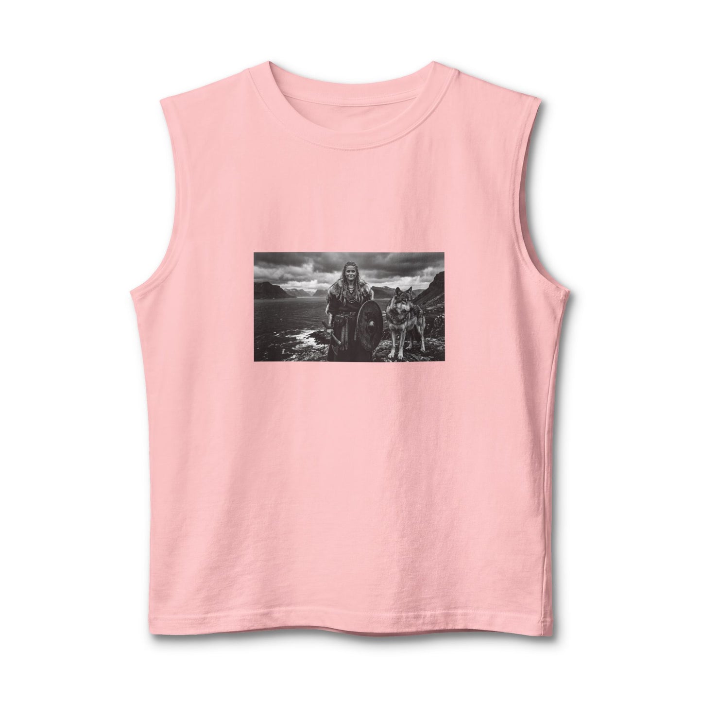 Viking Warrior & Wolf Muscle Tank — Norse Mythic Graphic Tank Top