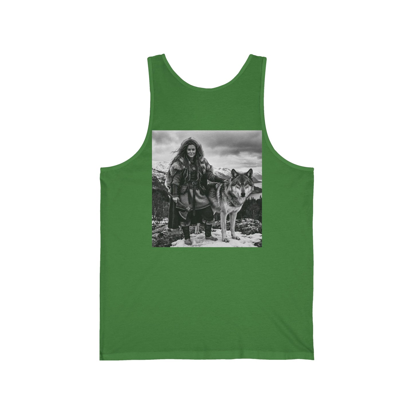 Viking Warrior & Wolf Tank Top — Nordic Mythology Graphic Tank
