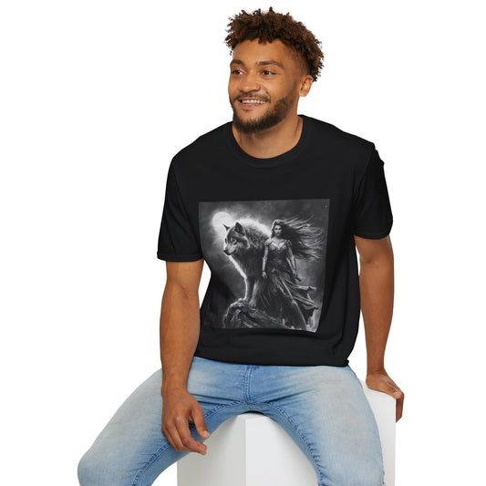 Wolf Guardian T-Shirt — Mystic Woman and Wolf Graphic Tee