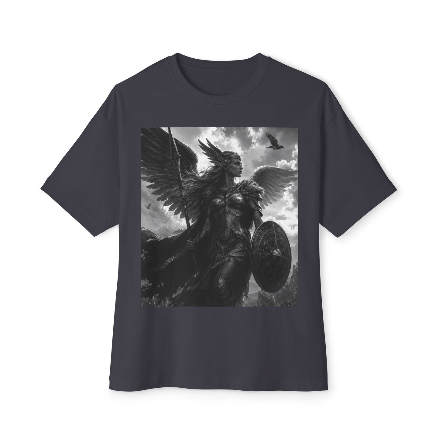 Valkyrie Warrior Tee — Nordic Myth Winged Shield Graphic Shirt