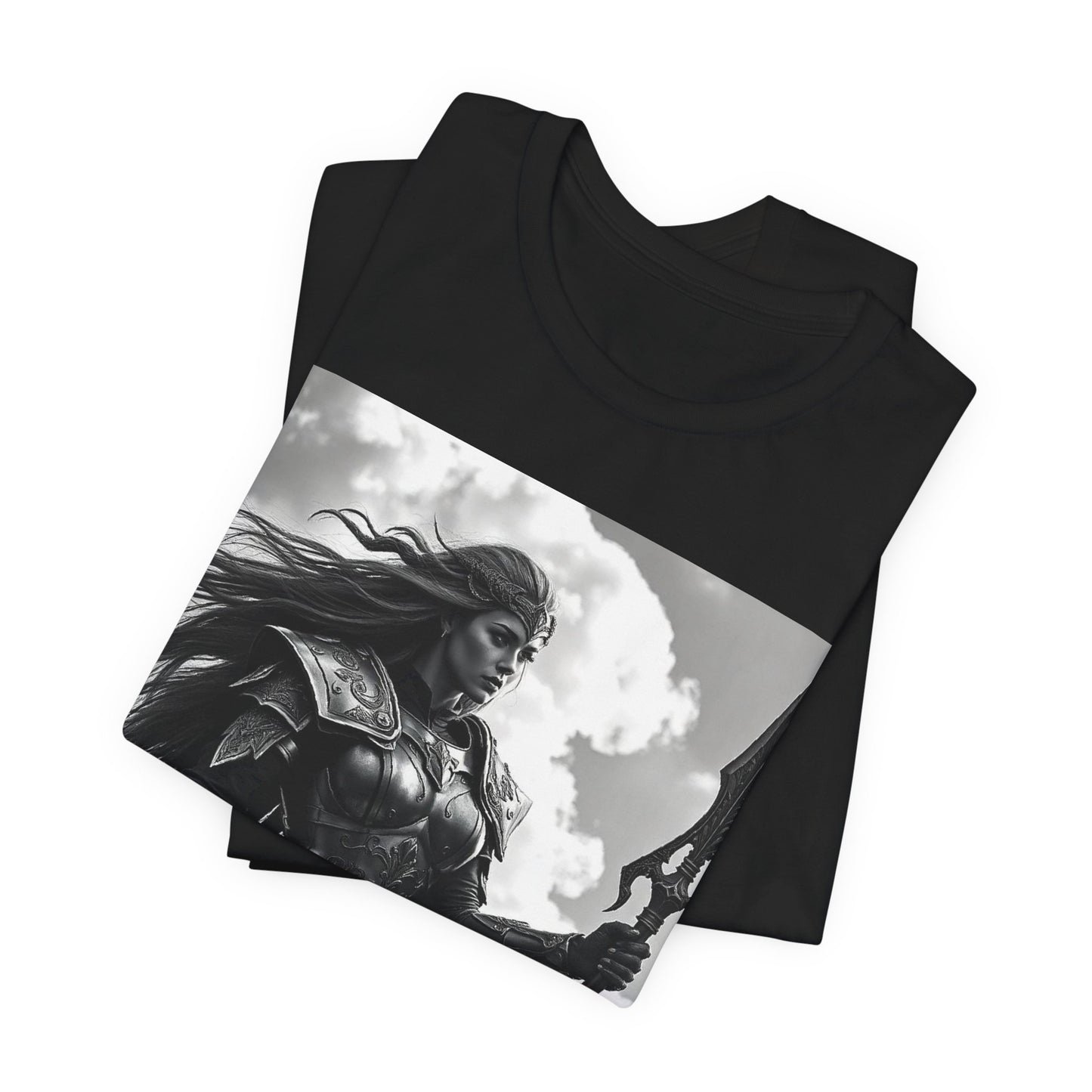 Valkyrie Warrior T-Shirt – Mythic Female Armor Art Tee