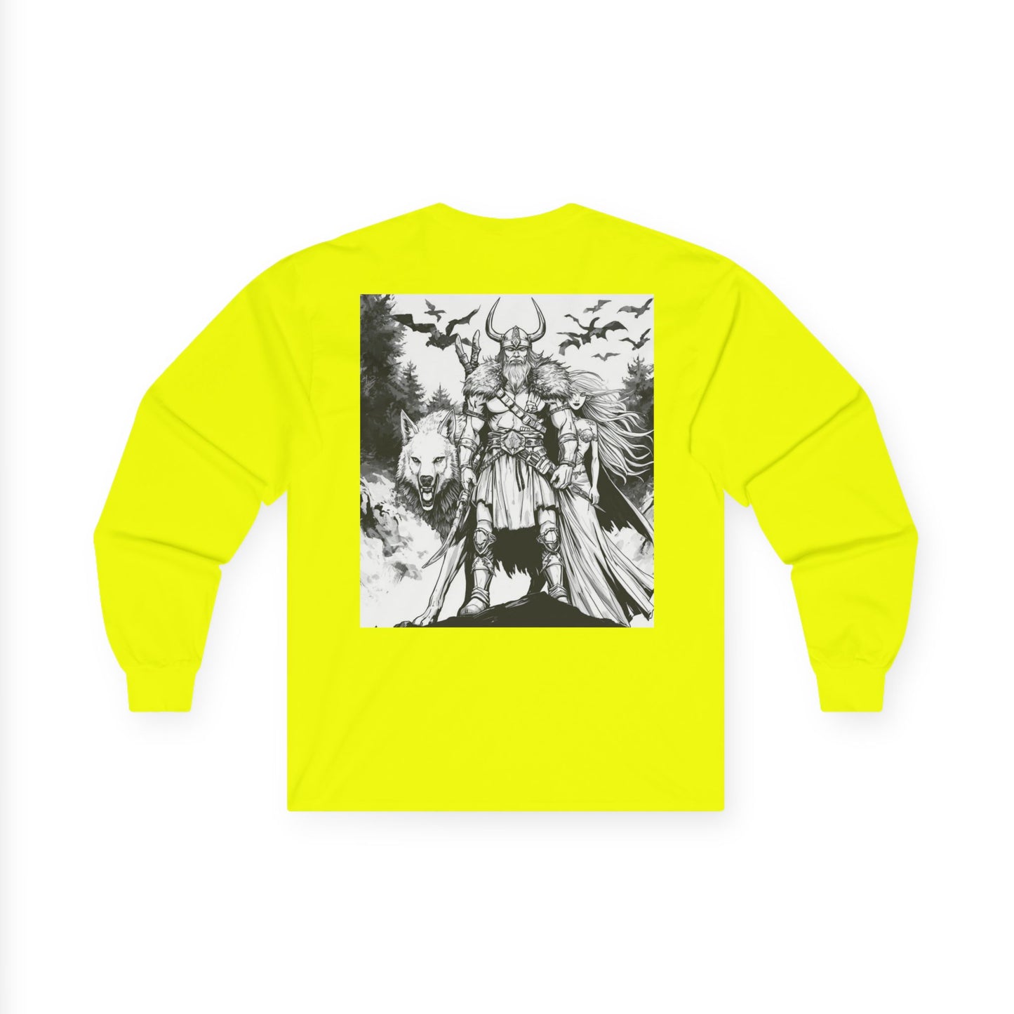 Viking Warrior Long Sleeve Tee — Valkyrie & Wolf Norse Design