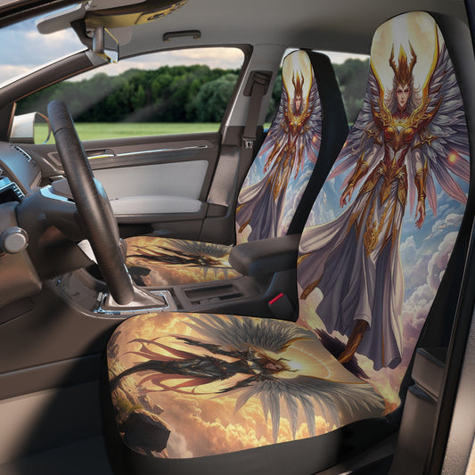 Angel Warrior Car Seat Covers — Fantasy Guardian Polyester Front Seat Protector