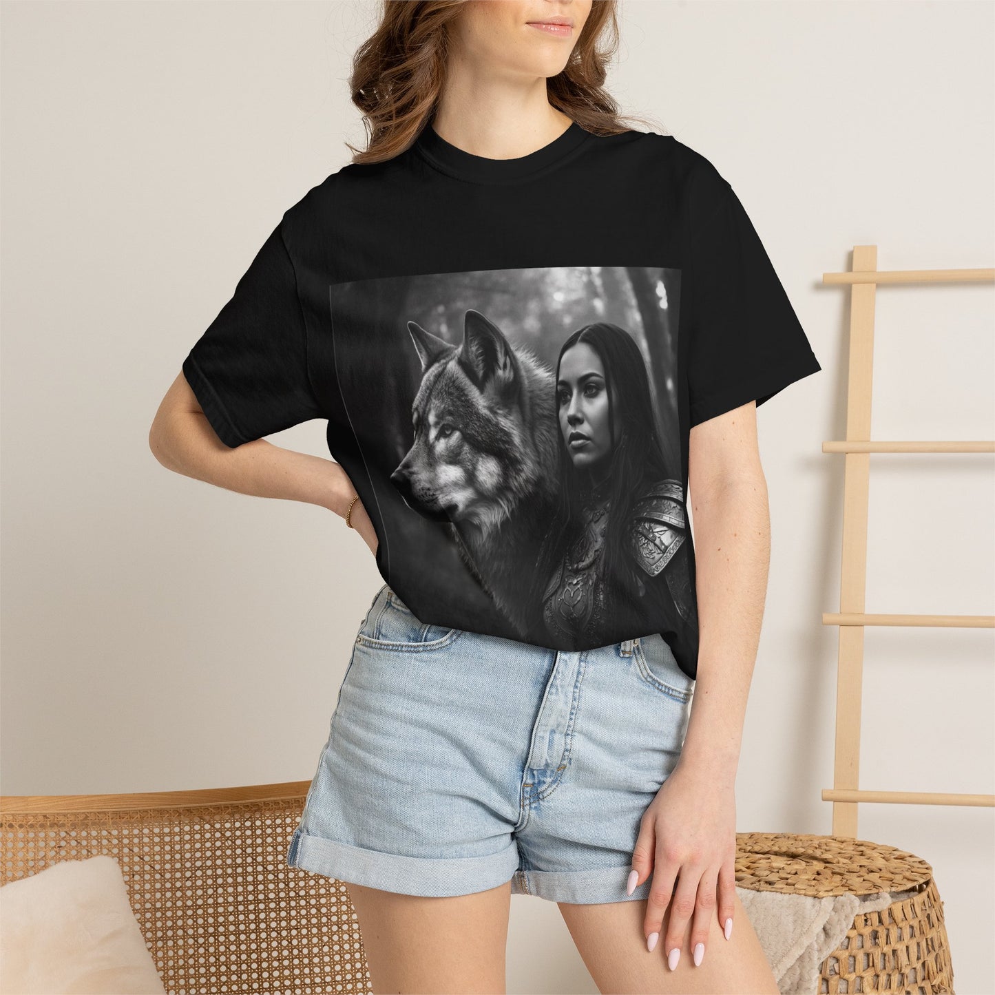 Wolf Warrior T-Shirt — Mystical Forest Warrior Graphic Tee