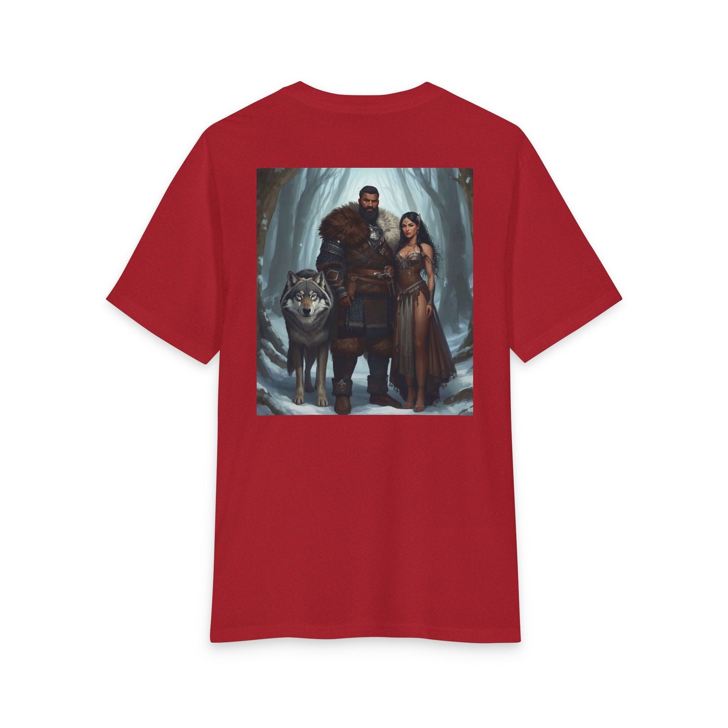 Viking Couple & Wolf Fantasy T-Shirt