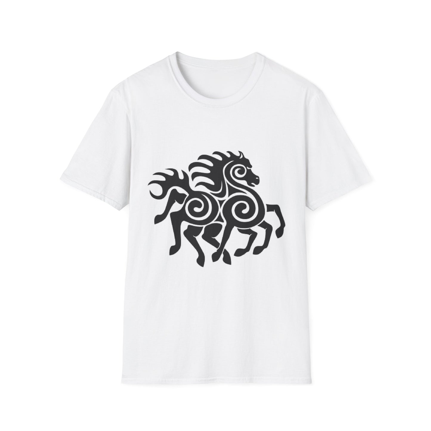 Tribal Horse Graphic T-Shirt — Celtic-Inspired Running Stallion Design