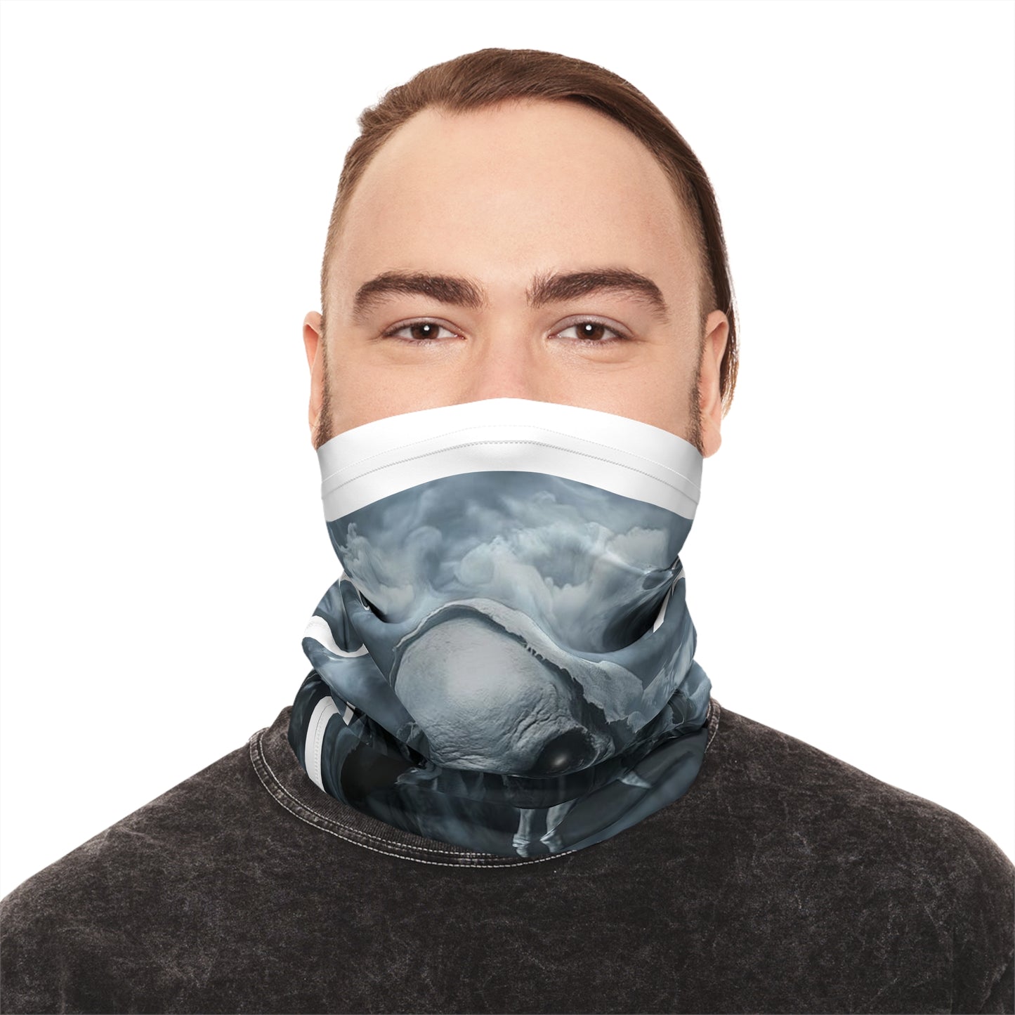 Grim Reaper Skull Neck Gaiter — RIP Horror Face Mask for Halloween