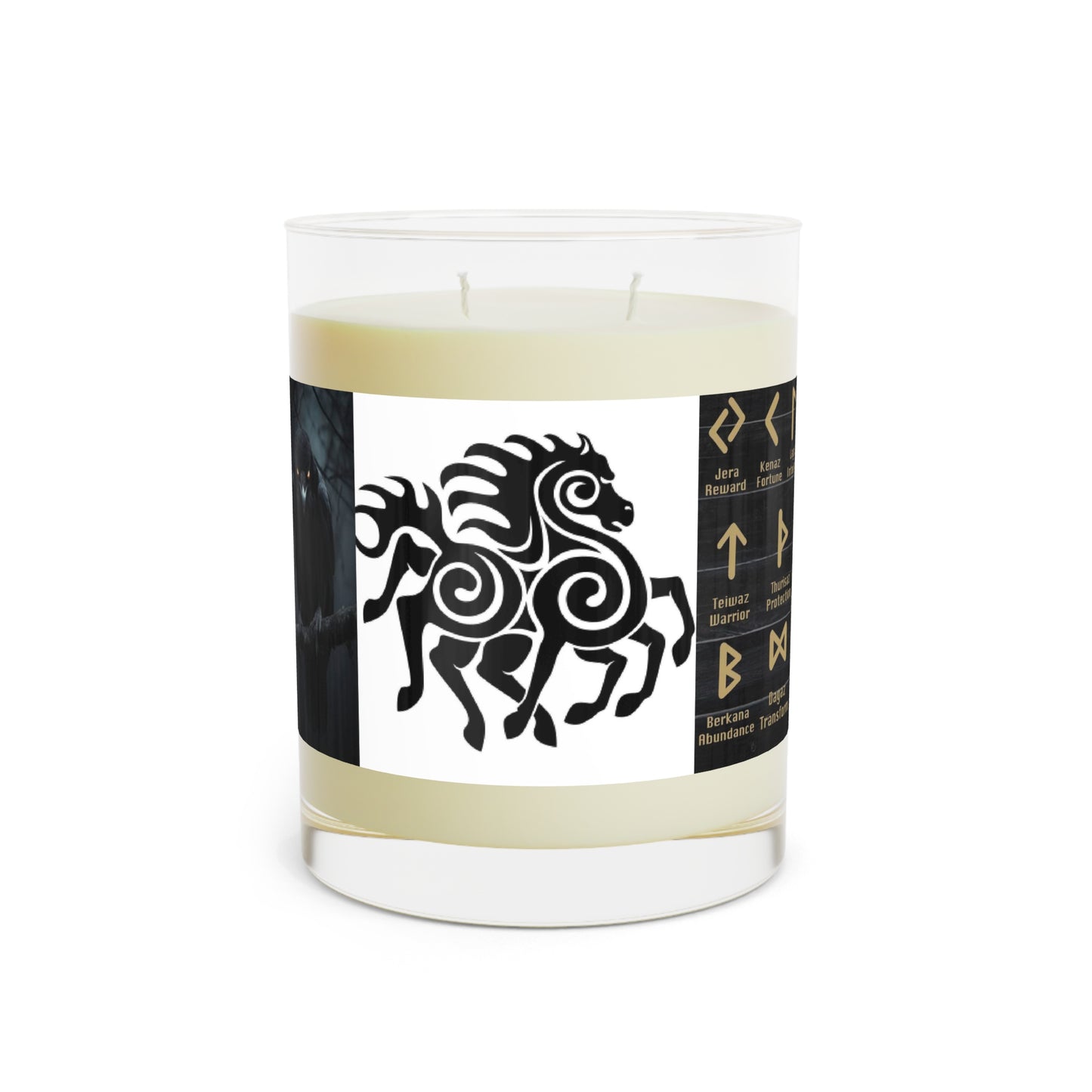 Viking Rune Scented Candle — 11oz Glass (Valhalla & Norse Symbols)