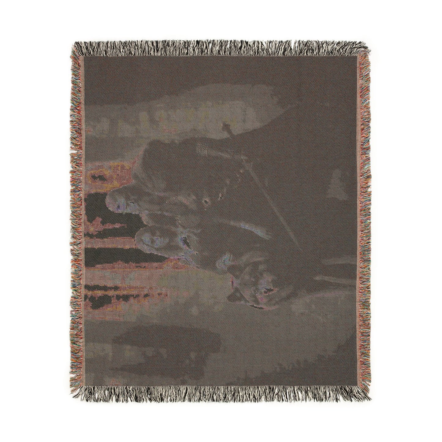 Medieval Couple Woven Blanket — Gothic Castle Tapestry Throw