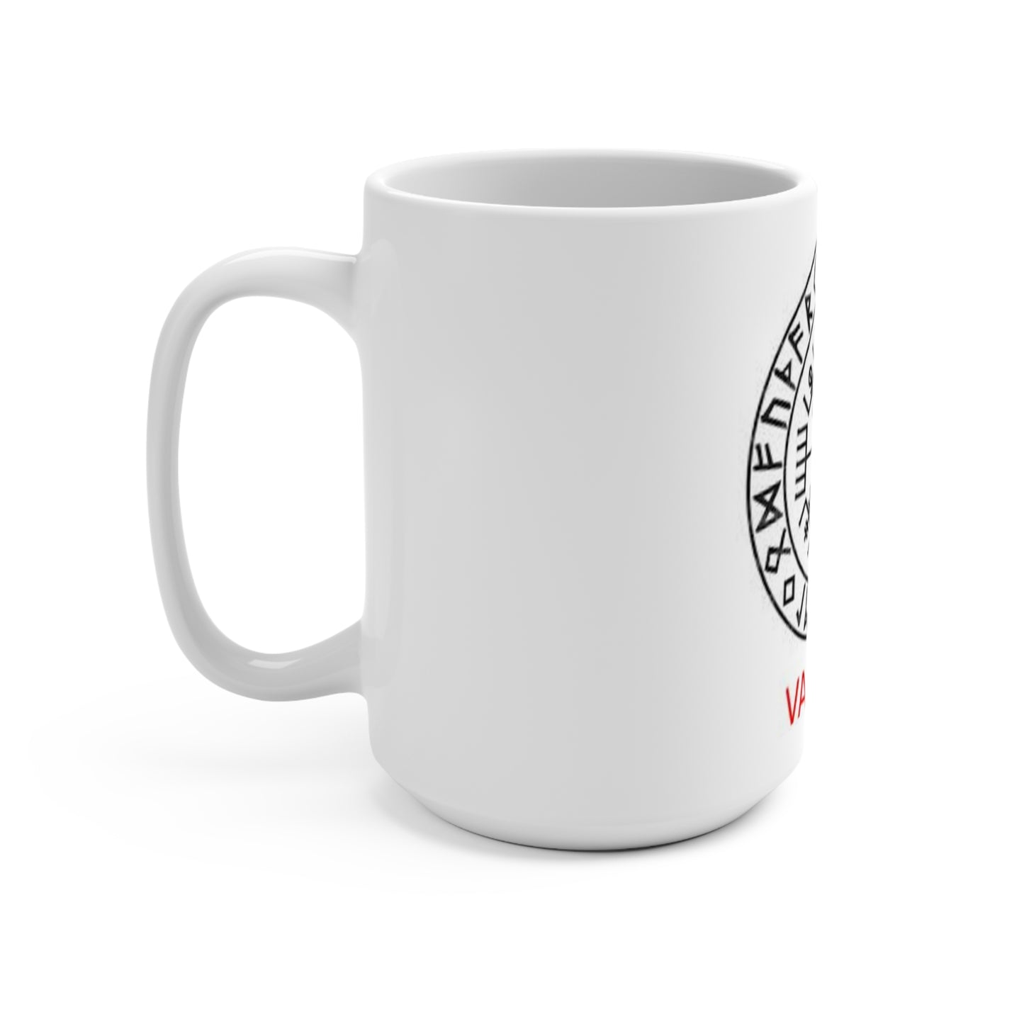 Valhalla Viking Rune 15oz Coffee Mug — Vegvisir Compass Design
