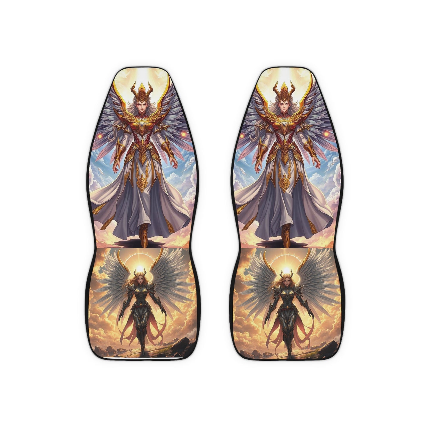 Angel Warrior Car Seat Covers — Fantasy Guardian Polyester Front Seat Protector