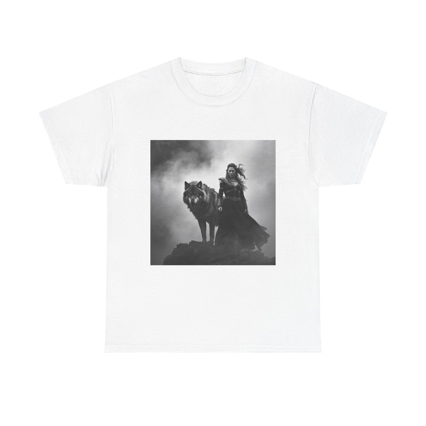 Witch & Wolf T‑Shirt — Gothic Fantasy Graphic Tee