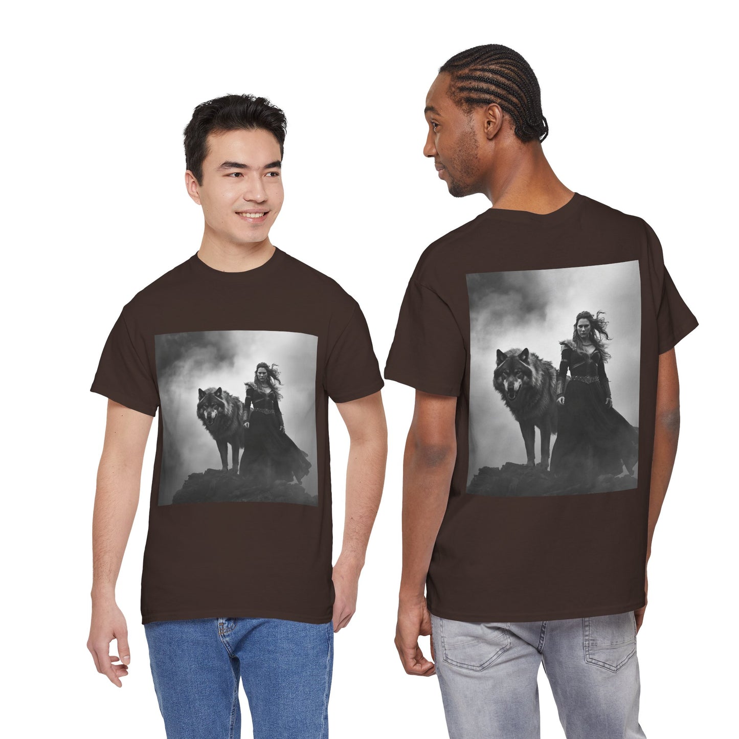 Witch & Wolf T‑Shirt — Gothic Fantasy Graphic Tee