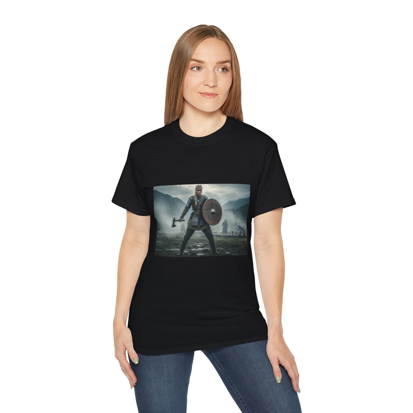 Viking Warrior T‑Shirt — Shield & Axe Norse Battle Graphic Tee