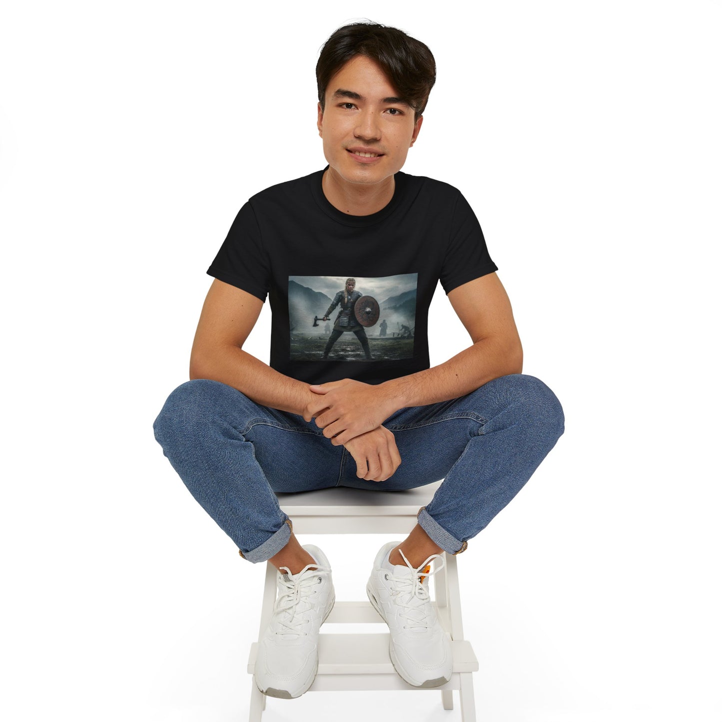Viking Warrior T‑Shirt — Shield & Axe Norse Battle Graphic Tee